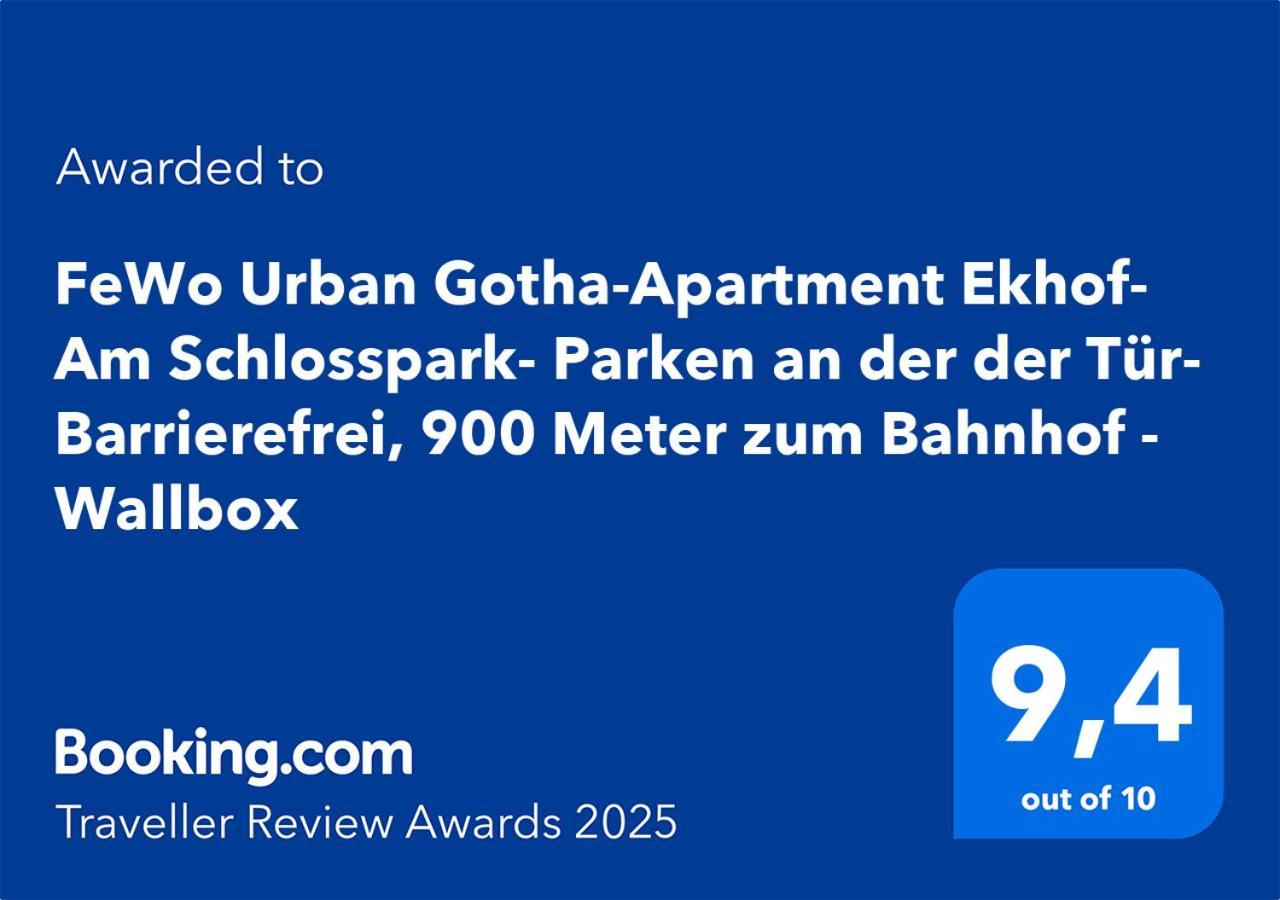 Fewo Urban Gotha-Apartment Ekhof- Am Schlosspark- Parken An Der Der Tuer- Barrierefrei, 900 Meter Zum Bahnhof - Wallbox Exteriör bild